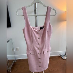 Bardot Blush Pink Button-Front Mini Dress